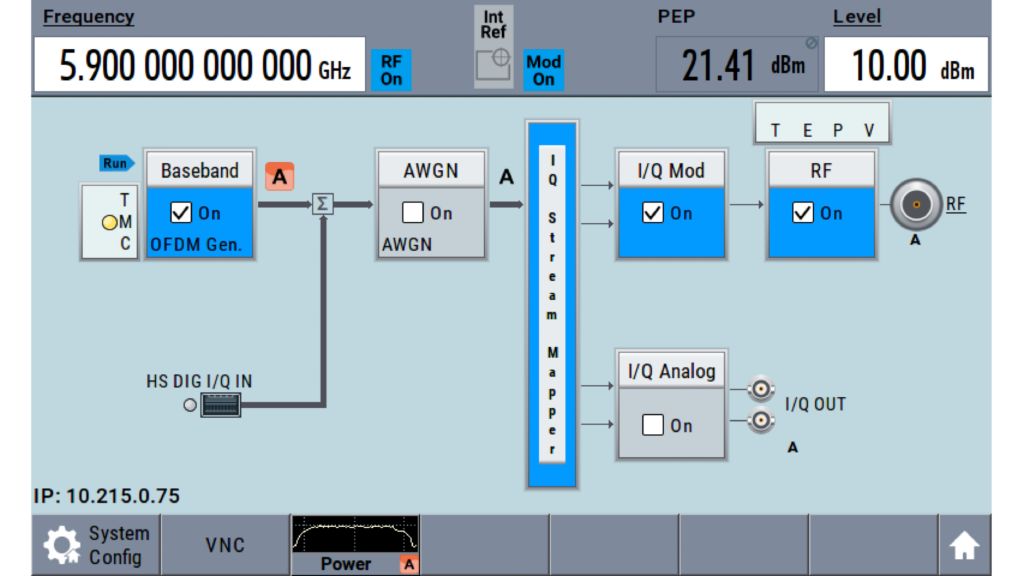 SMBV100B 用戶界面